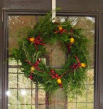 The finished wreath hanging on our community center door.